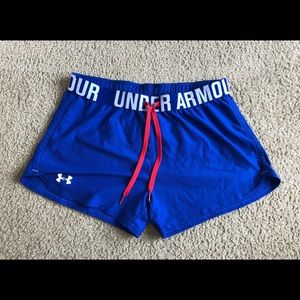 Blue and Red UnderArmour shorts